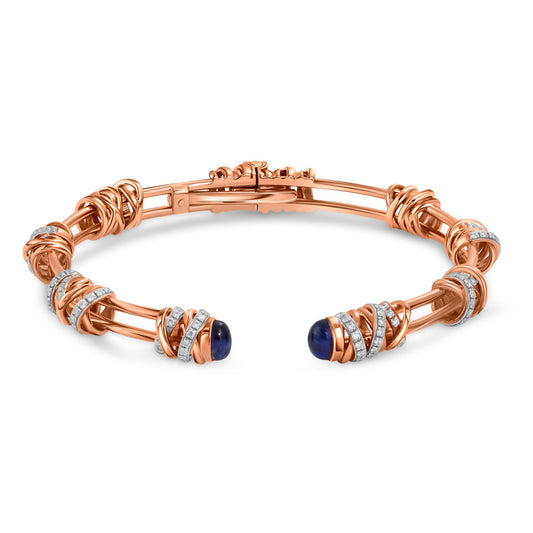 Entwine Sapphire Eclipse Bangle - Rose Gold