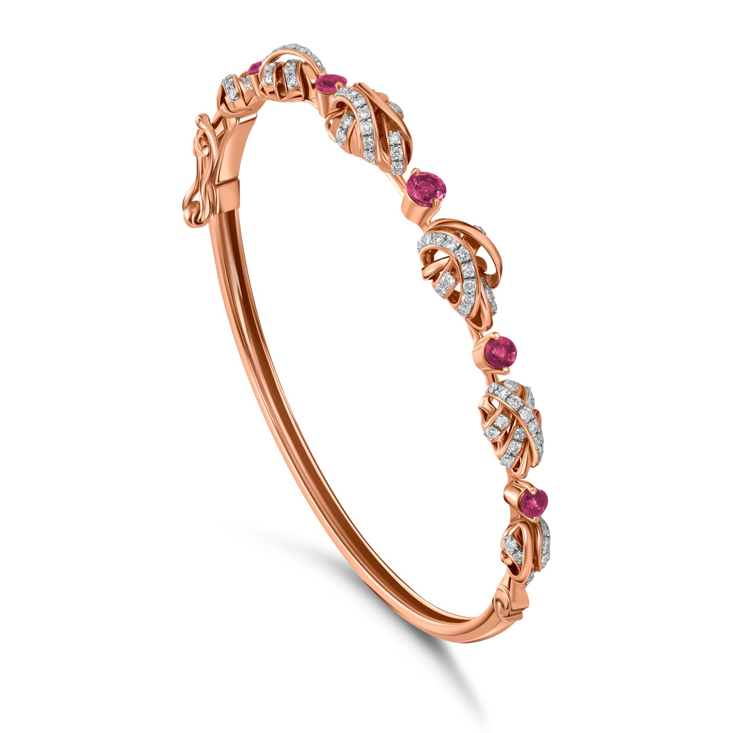 Entwine Ruby Dream Bangle - Rose Gold