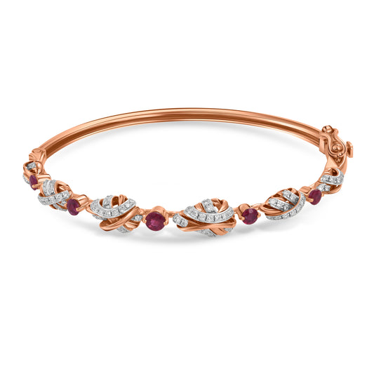 Entwine Ruby Dream Bangle - Rose Gold