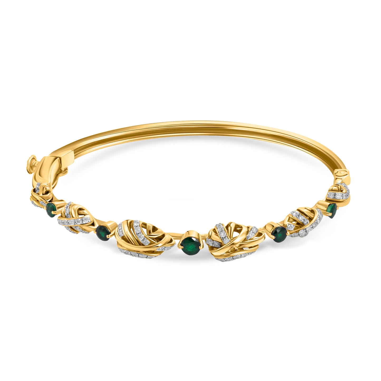 Entwine Emerald Dream Bangle - Yellow Gold