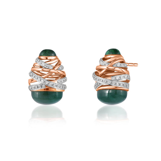 Entwine Emerald Bliss Earring - Rose Gold