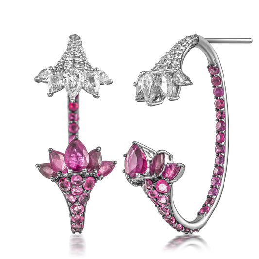 2-in-1 Tulip Ruby Earring
