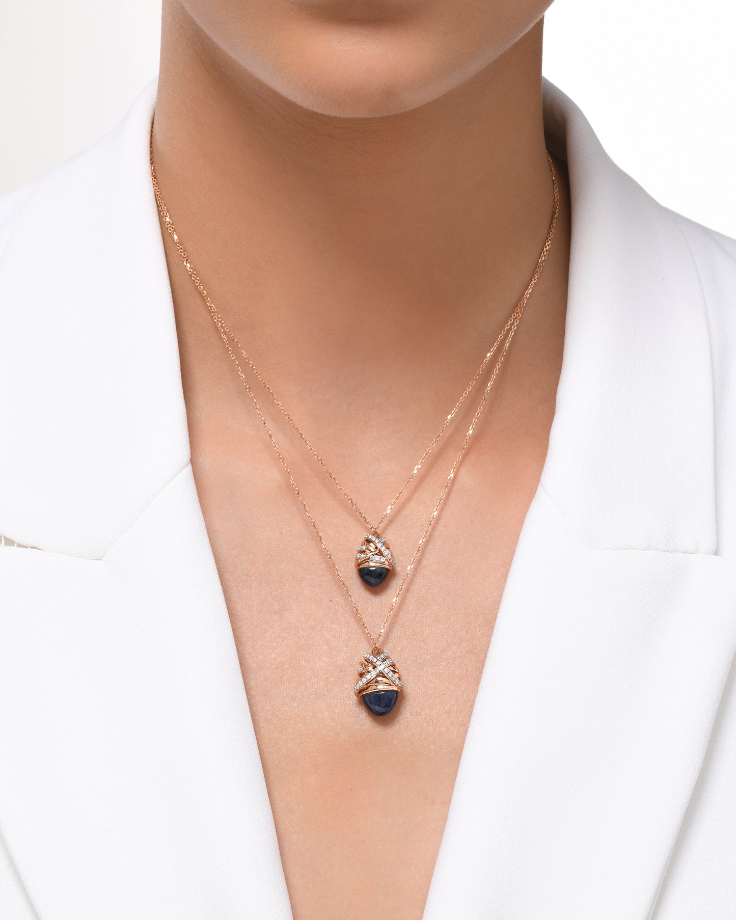 Entwine Sapphire Mirage Pendant - Rose Gold