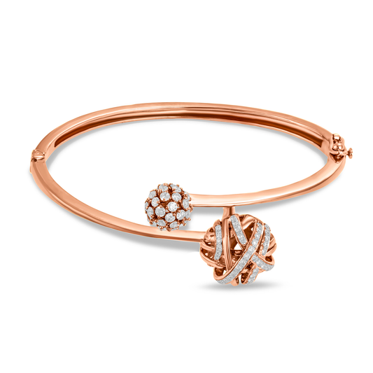 Entwine Diamond Scarlet Whispers Bangle - Rose Gold