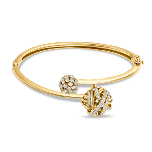 Entwine Diamond Scarlet Whispers Bangle - Yellow Gold