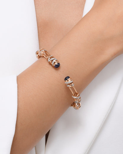 Entwine Sapphire Eclipse Bangle - Rose Gold