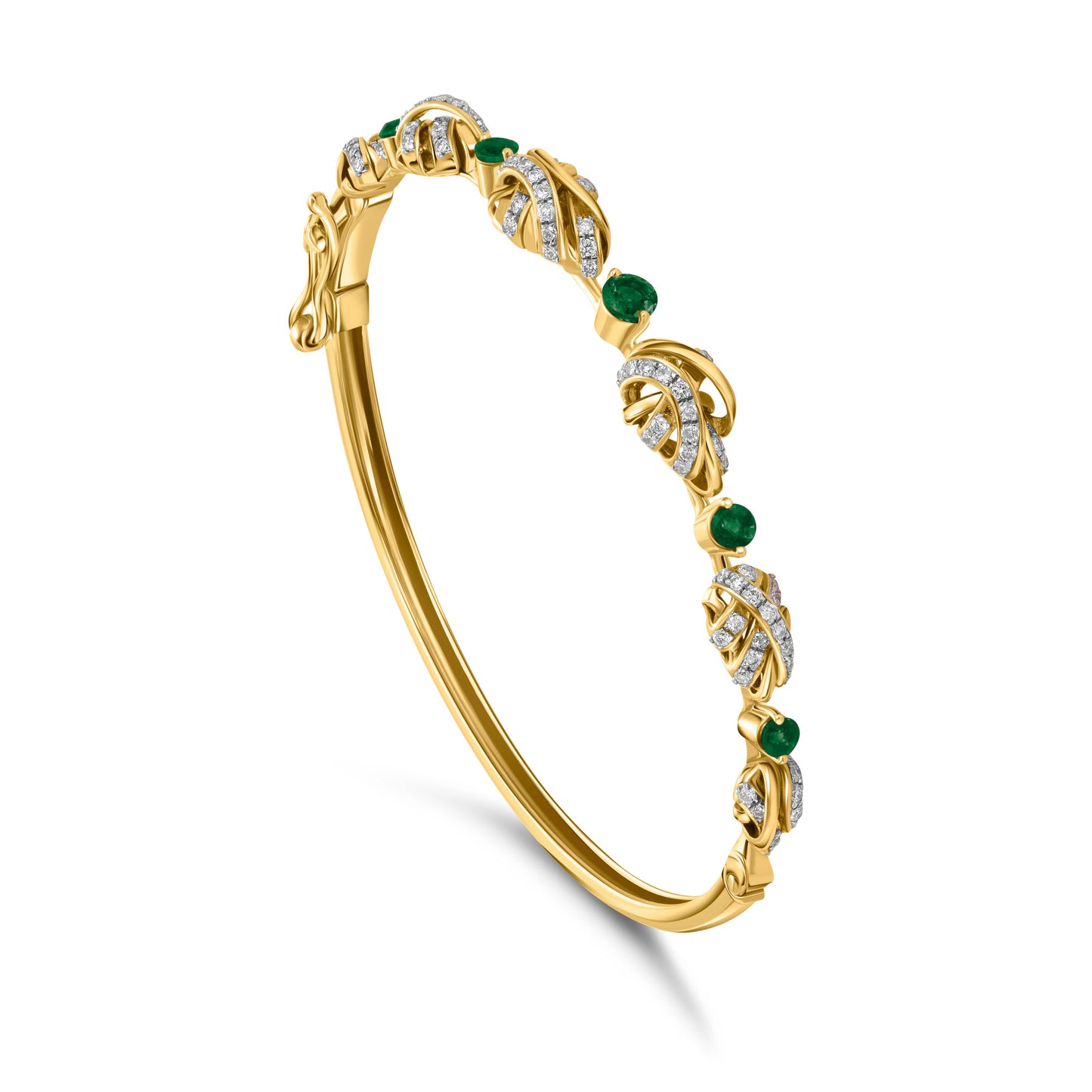 Entwine Emerald Dream Bangle - Yellow Gold
