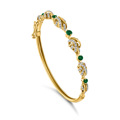 Entwine Emerald Dream Bangle - Yellow Gold