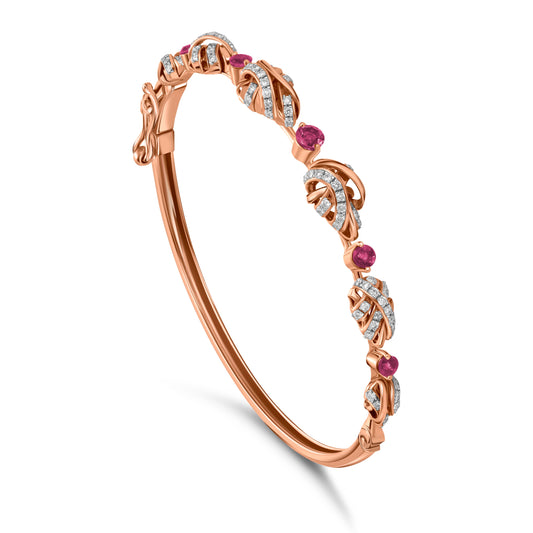 Entwine Ruby Dream Bangle - Rose Gold