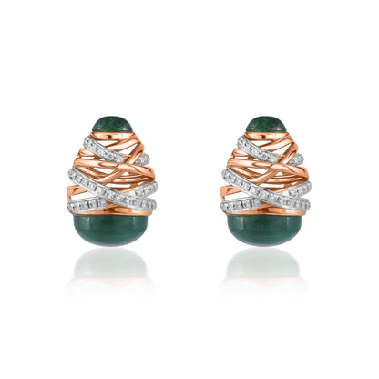 Entwine Emerald Bliss Earring - Rose Gold