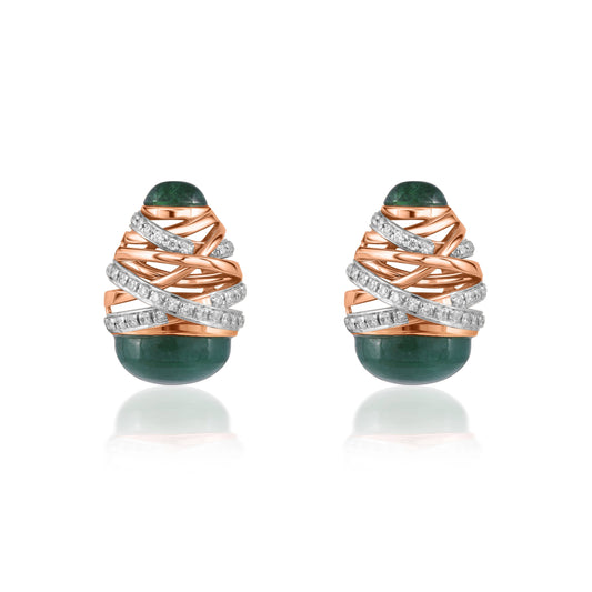 Entwine Emerald Bliss Earring - Rose Gold