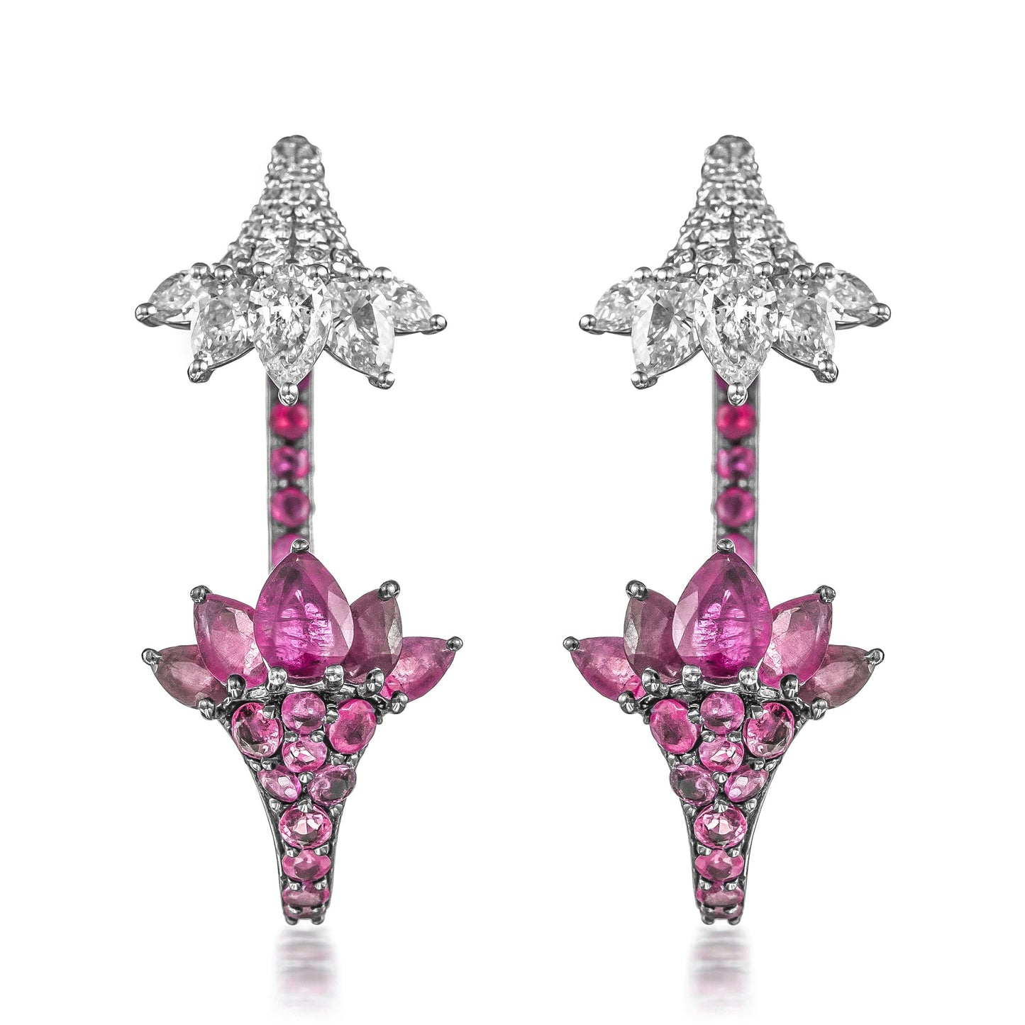 2-in-1 Tulip Ruby Earring