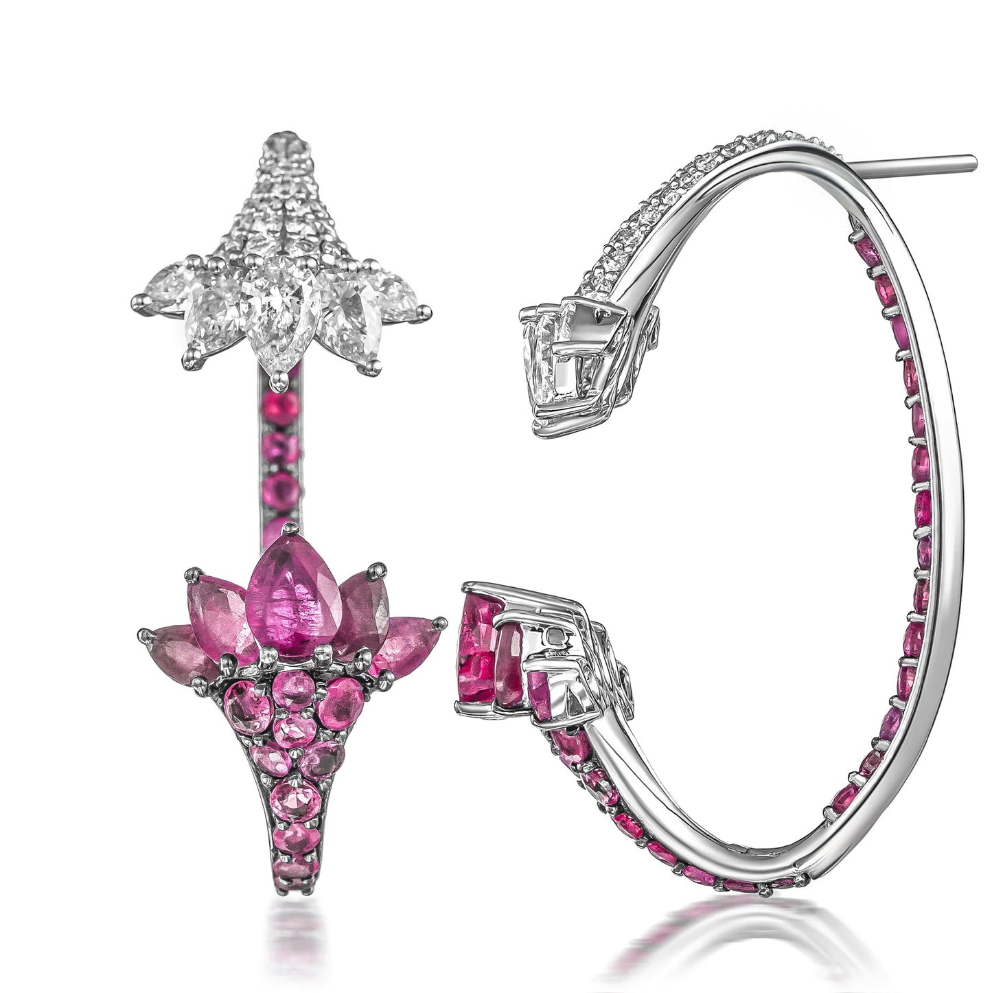 2-in-1 Tulip Ruby Earring