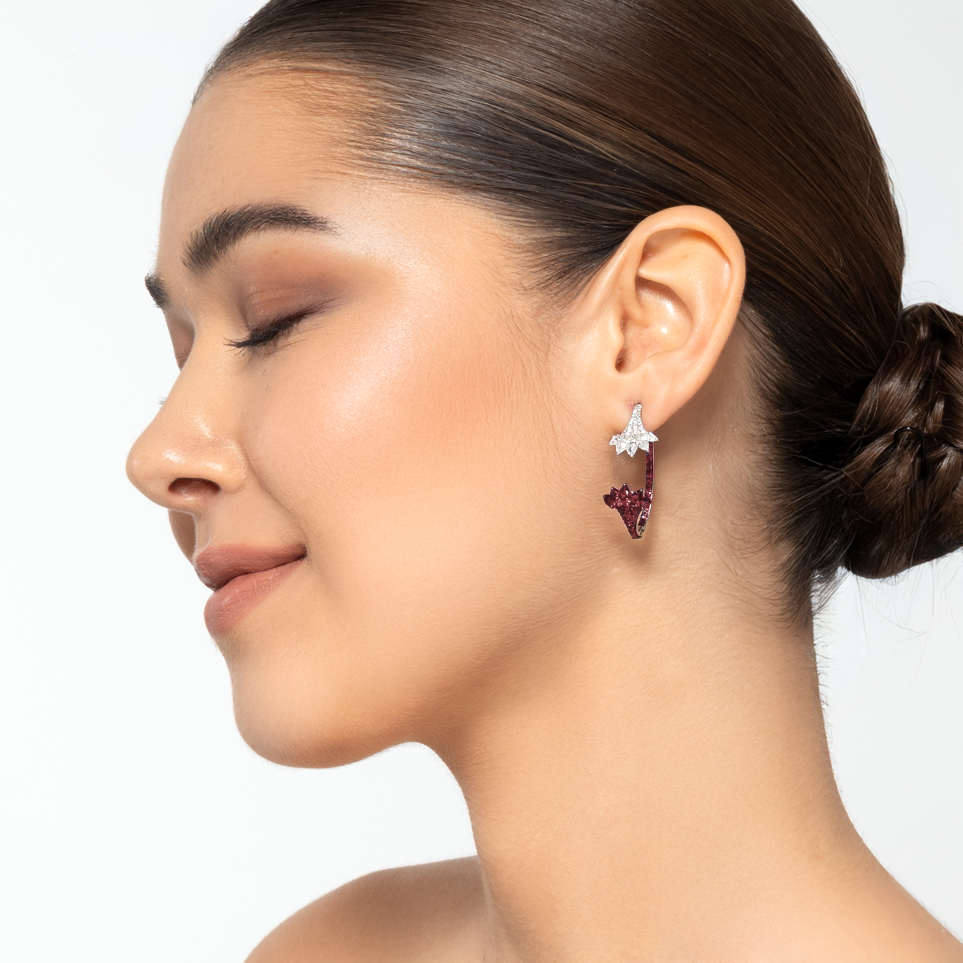 2-in-1 Tulip Ruby Earring
