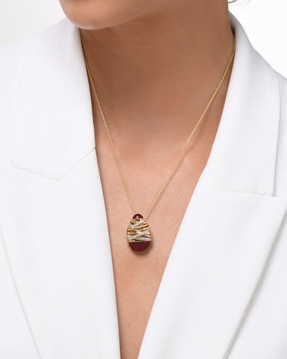Entwine Ruby Celeste Pendant - Yellow Gold