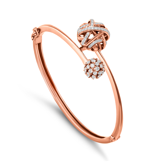 Entwine Diamond Scarlet Whispers Bangle - Rose Gold