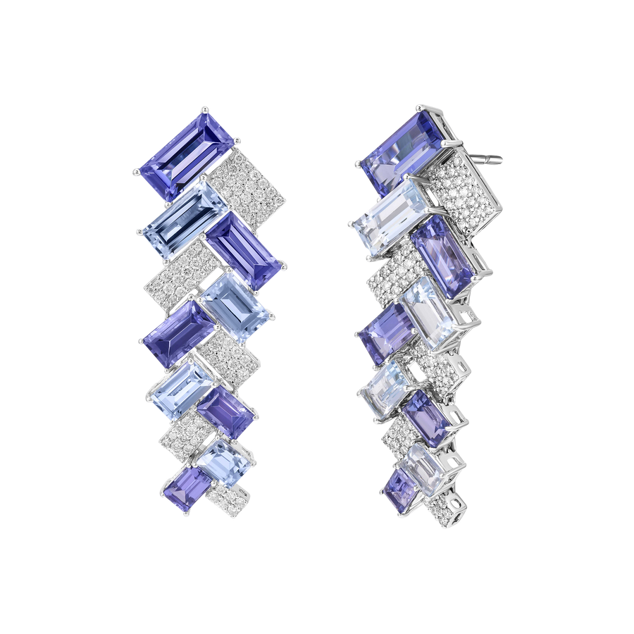 Azure Prism Cascade Earrings