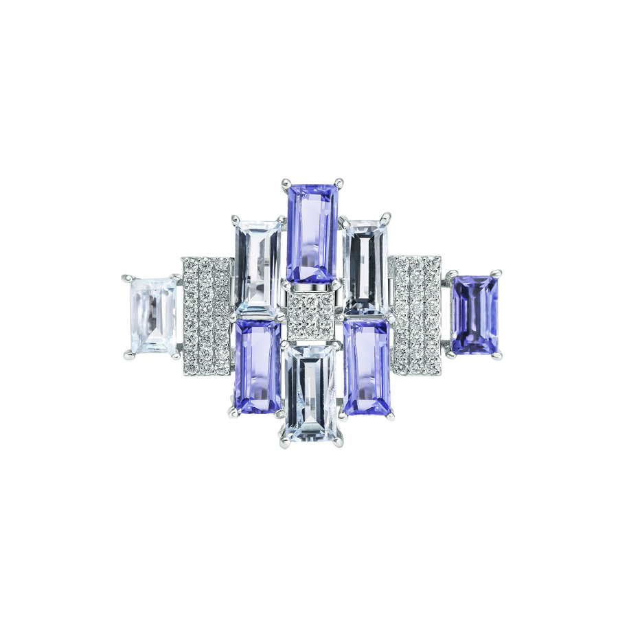 Azure Prism Crown Ring