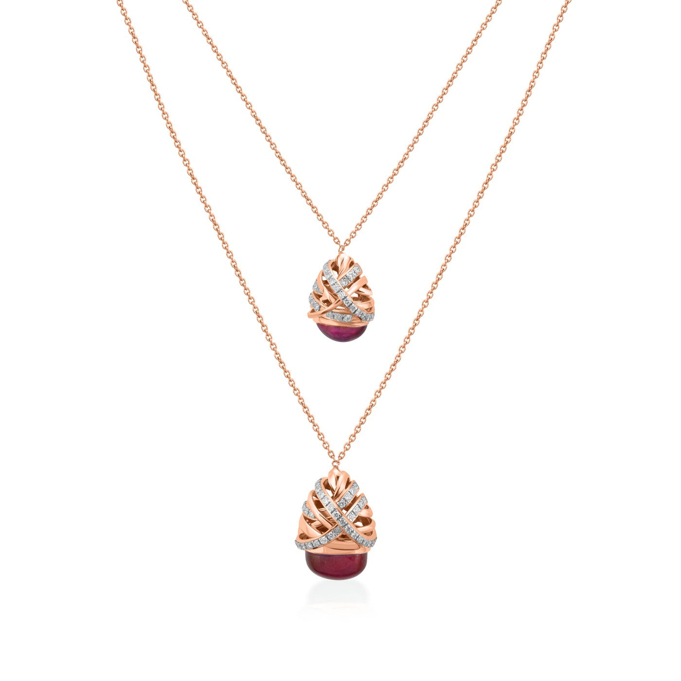 Entwine Ruby Mirage Pendant - Rose Gold