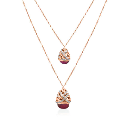 Entwine Ruby Mirage Pendant - Rose Gold