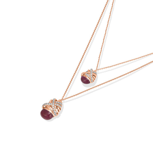 Entwine Ruby Mirage Pendant - Rose Gold