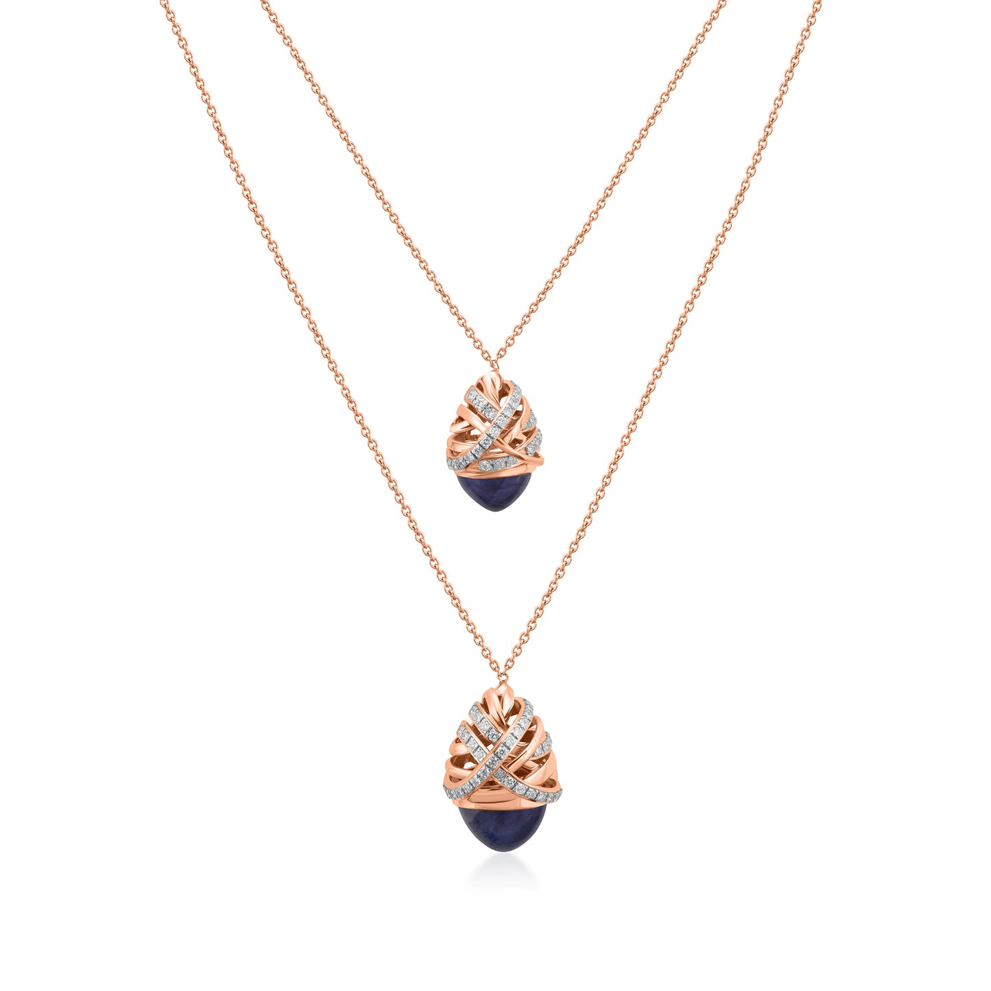 Entwine Sapphire Mirage Pendant - Rose Gold