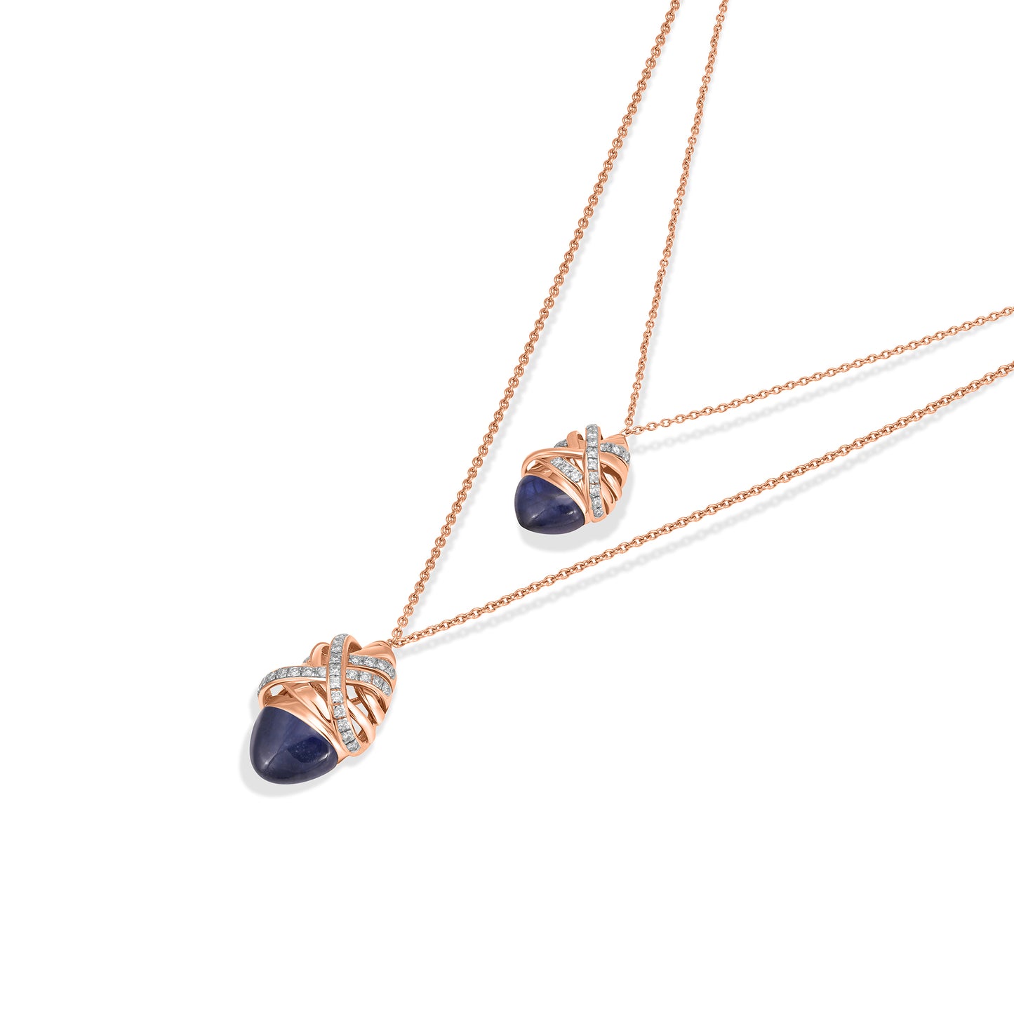 Entwine Sapphire Mirage Pendant - Rose Gold
