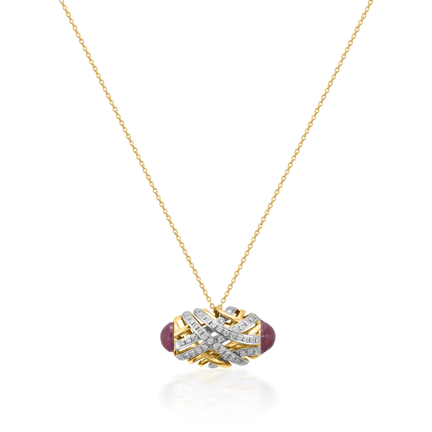 Entwine Ruby Essence Pendant - Yellow Gold