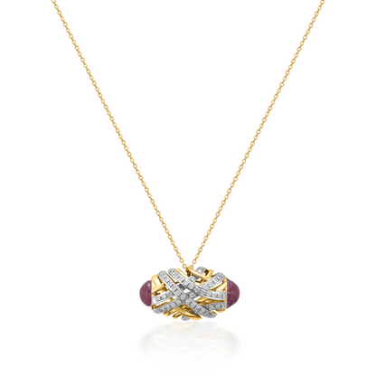 Entwine Ruby Essence Pendant - Yellow Gold